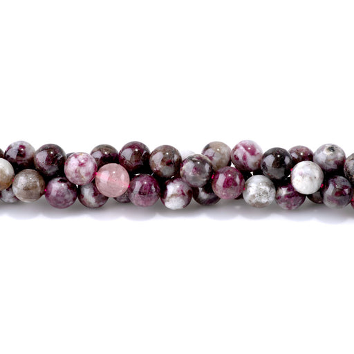 This is a Dakota Stones 10mm Plum Tourmaline Gemstone strand with round beads in 15-16 inch strand.
