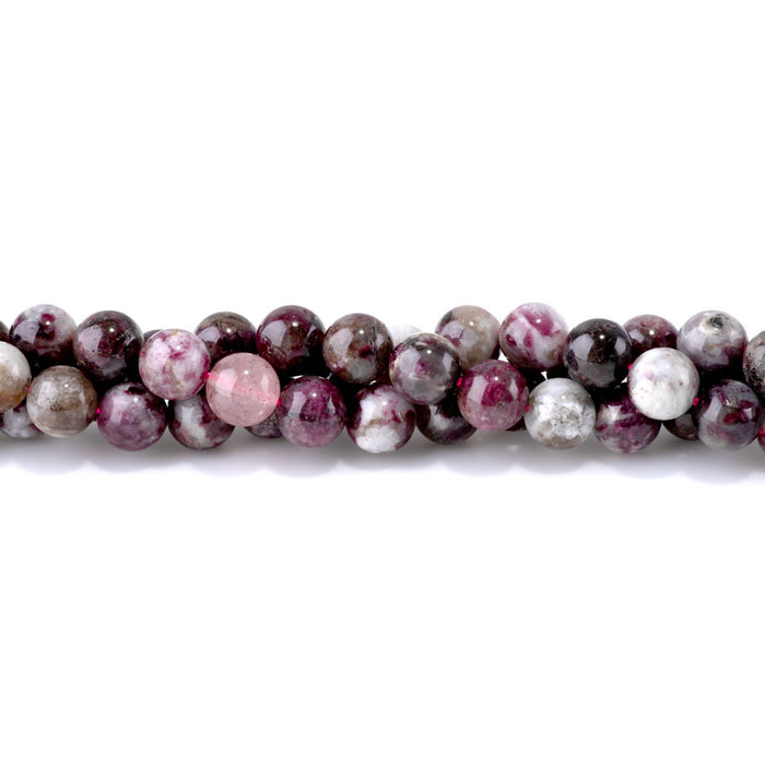 Plum Tourmaline 10mm Round - 15-16 Inch