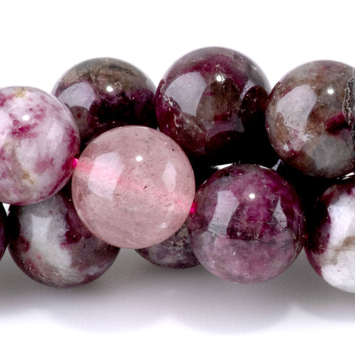 Plum Tourmaline 10mm Round - 15-16 Inch