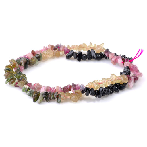 This is a Dakota Stones 3-5mm Tourmaline Banded Gemstone strand with A grade chip beads in 15-16 inch strand.
