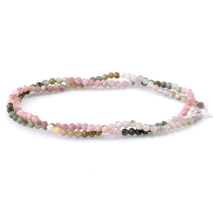 Multi Tourmaline 3mm Banded Faceted Round - 15 Inch
