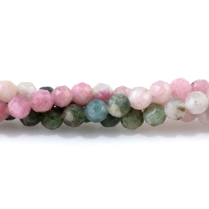Multi Tourmaline 3mm Banded Faceted Round - 15 Inch
