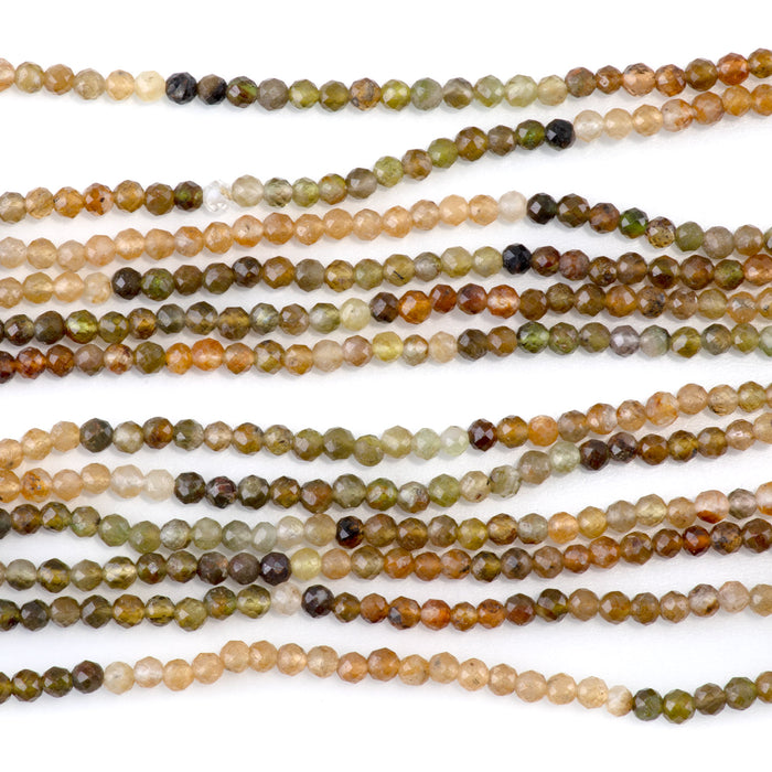 Petro Tourmaline 3mm Banded Faceted Round - 15 Inch