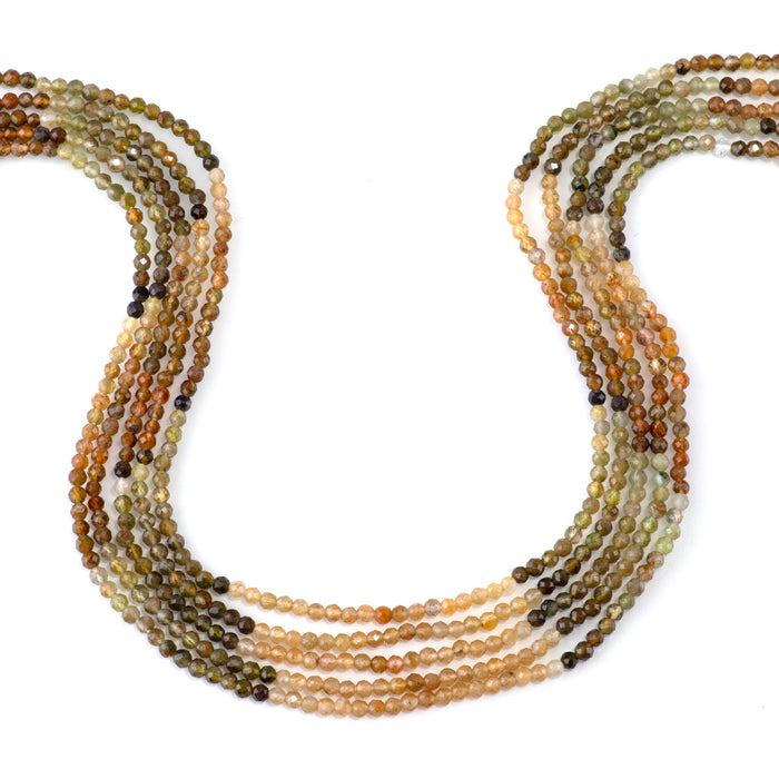 Petro Tourmaline 3mm Banded Faceted Round - 15 Inch