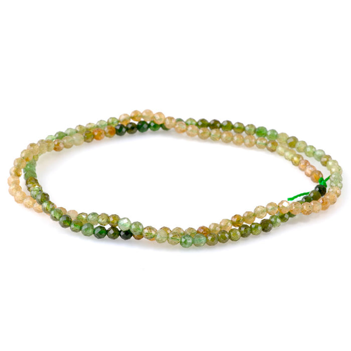 Yellow Green Banded Tourmaline 3mm Faceted Round - 15-16 Inch