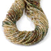 This is a Dakota Stones 3mm Yellow Green Banded Tourmaline Gemstone strand with faceted round beads in 15-16 inch strand.