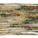 This is a Dakota Stones 3mm Yellow Green Banded Tourmaline Gemstone strand with faceted round beads in 15-16 inch strand.