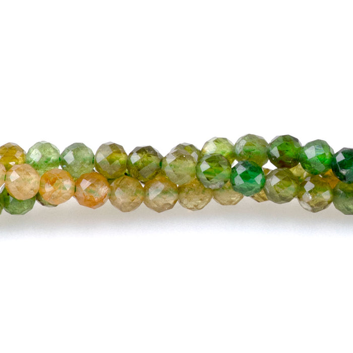 Yellow Green Banded Tourmaline 3mm Faceted Round - 15-16 Inch