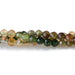 This is a Dakota Stones 3mm Yellow Green Banded Tourmaline Gemstone strand with faceted round beads in 15-16 inch strand.