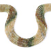 This is a Dakota Stones 3mm Yellow Green Banded Tourmaline Gemstone strand with faceted round beads in 15-16 inch strand.