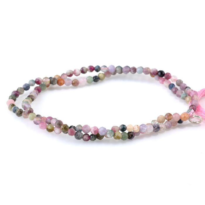 Multi Tourmaline 3mm Faceted Round - 15 Inch