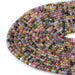 This is a Dakota Stones 3x4mm Multi Tourmaline Gemstone strand with AAA grade faceted rondelle beads in 15-16 inch strand.