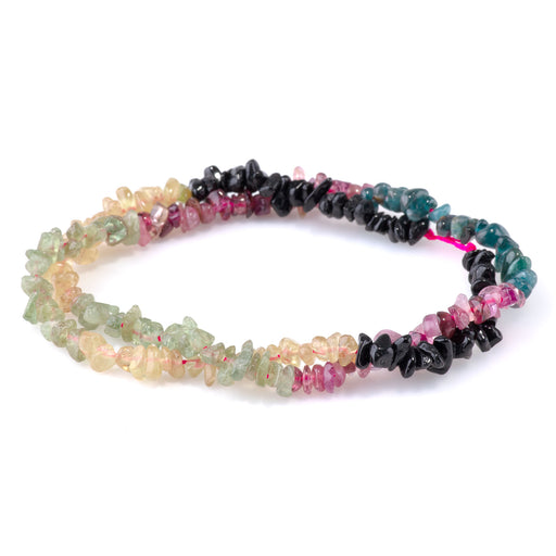 This is a Dakota Stones 4-6mm Tourmaline Banded Gemstone strand with A grade chip beads in 15-16 inch strand.