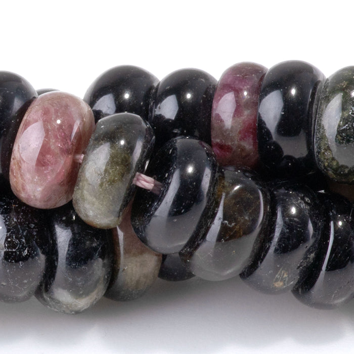 Tourmaline 4-6x8-9mm Irregular Rondelle Bead - 15-16 Inch