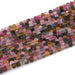 This is a Dakota Stones 4mm Multi Tourmaline Gemstone strand with AAA grade faceted cube beads in 15-16 inch strand.