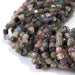 This is a Dakota Stones 4mm Multi Tourmaline Gemstone strand with A grade table cut faceted cube beads in 15-16 inch strand.