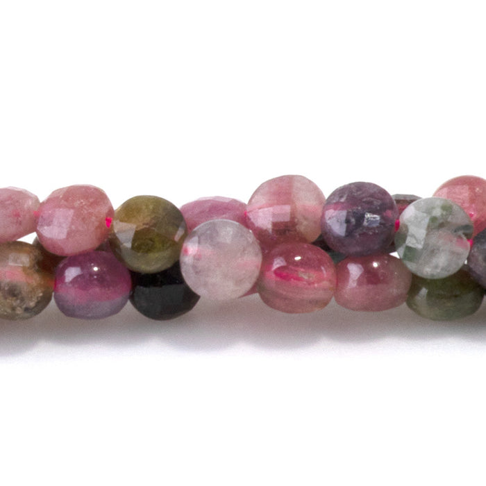 This is a Dakota Stones 4mm Tourmaline Gemstone strand with faceted coin beads in 15-16 inch strand.