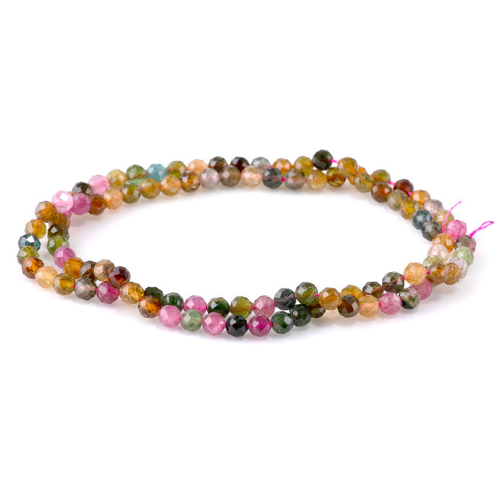 Tourmaline 4mm Faceted Round AAA Grade - 15-16 Inch