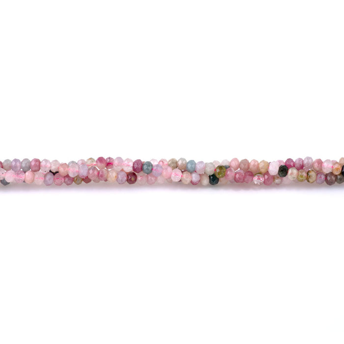 Pink Purple Tourmaline 3x4mm Rondell Faceted - 15-16 Inch