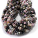 This is a Dakota Stones 4x6mm Multi Tourmaline Gemstone strand with faceted rondelle beads in 15-16 inch strand.