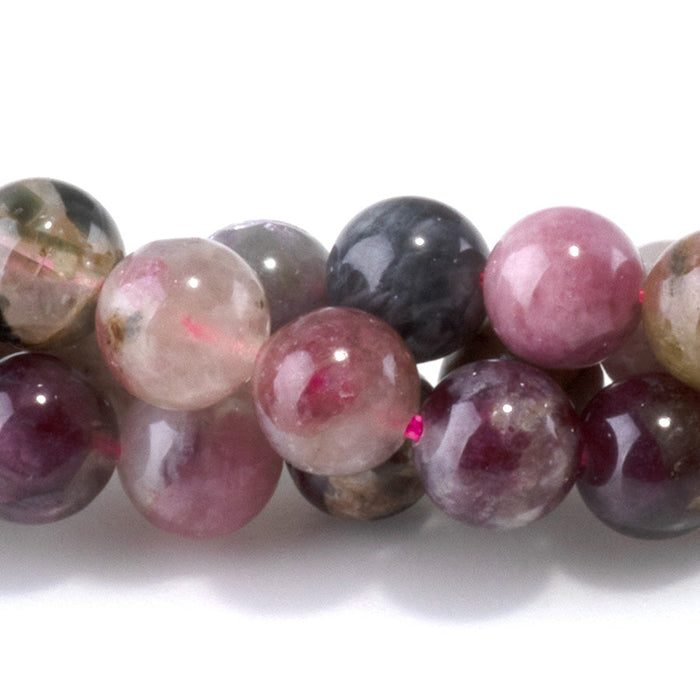 This is a Dakota Stones 6mm Multi Tourmaline Gemstone strand with A grade round beads in 15-16 inch strand.
