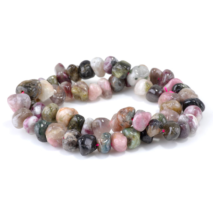 Tourmaline 8x10-9x13mm Side Drilled Pebble - 15-16 Inch