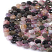 This is a Dakota Stones 8mm Multi Tourmaline Gemstone strand with star cut faceted coin beads in 15-16 inch strand.