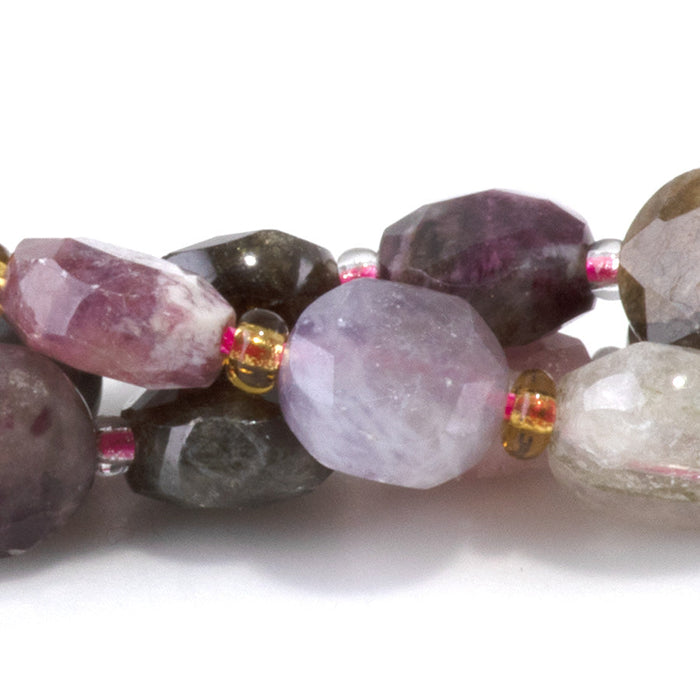 This is a Dakota Stones 8mm Multi Tourmaline Gemstone strand with star cut faceted coin beads in 15-16 inch strand.