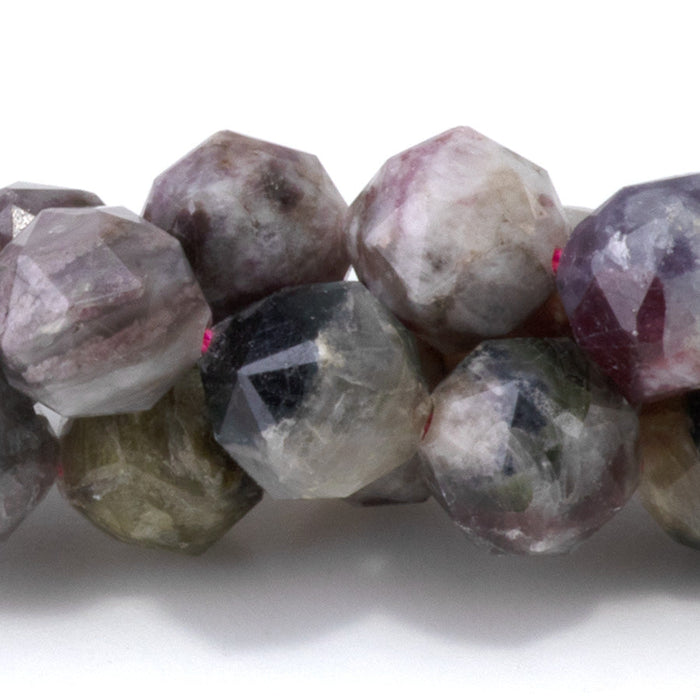 This is a Dakota Stones 8mm Multi Tourmaline Gemstone strand with double heart faceted round beads in 15-16 inch strand.