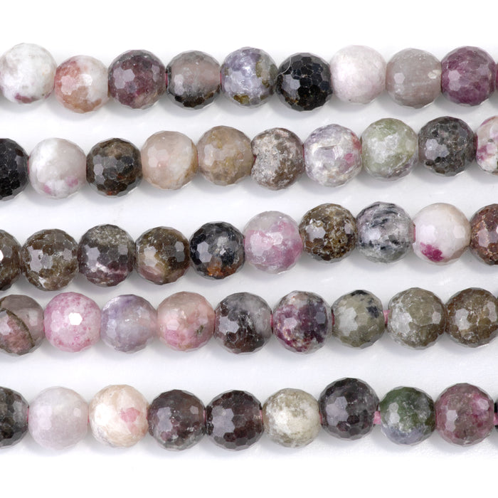 Tourmaline 8mm Faceted Round Large Hole - 8-inch