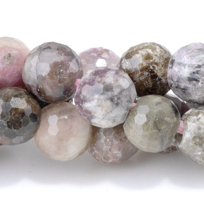 Tourmaline 8mm Faceted Round Large Hole - 8-inch
