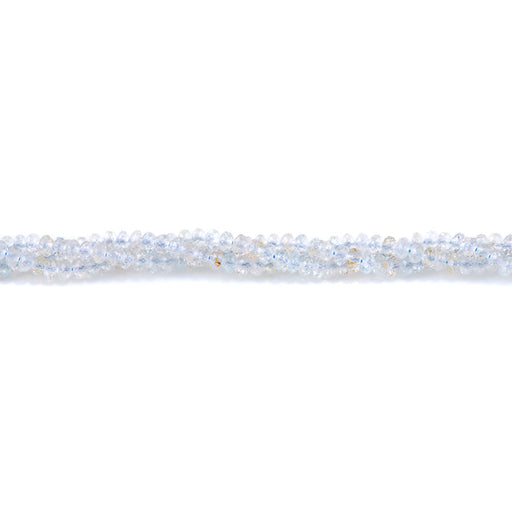 This is a Dakota Stones 3x4mm Topaz Gemstone strand with faceted rondelle beads in 15-16 inch strand.