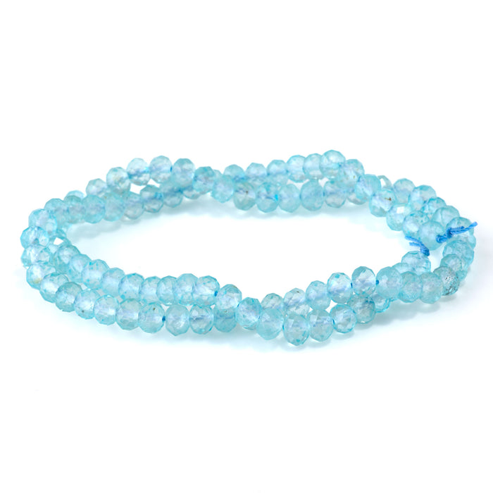 Blue Topaz 4x6mm Faceted Rondelle A Grade - 15-16 Inch