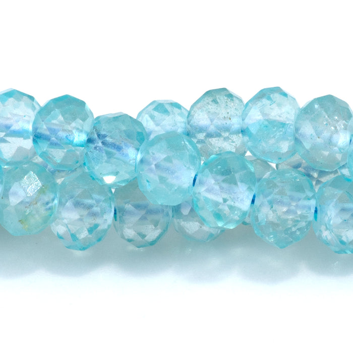 Blue Topaz 4x6mm Faceted Rondelle A Grade - 15-16 Inch