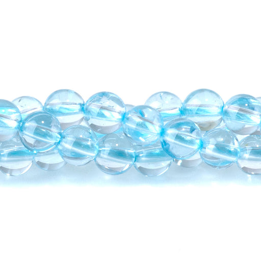 This is a Dakota Stones 5mm Topaz Sky Blue Gemstone strand with round beads in 8 inch strand.
