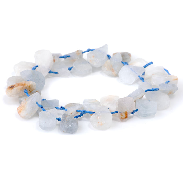 Topaz 9x13-12x16mm Top Drill Irregular Flat Drop - 15-16 Inch