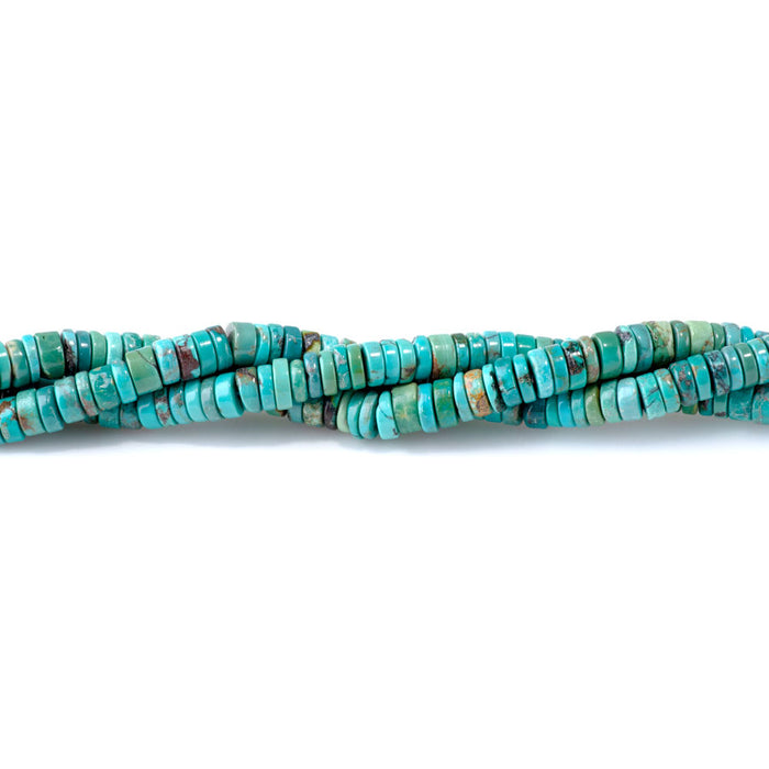 Hubei Green Blue Turquoise 2-4x6mm Irregular Heishi - 15-16 Inch