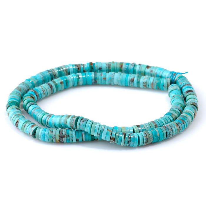 Hubei Light Blue Turquoise 1-2x6mm Heishi A Grade - 15-16 Inch