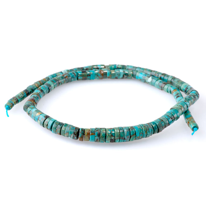 Hubei Turquoise 4-8mm Graduated Heishi - 15-16-Inch