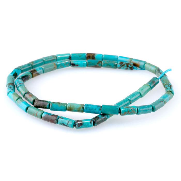 Hubei Turquoise 4x8mm Blue Tube - 15-16 Inch