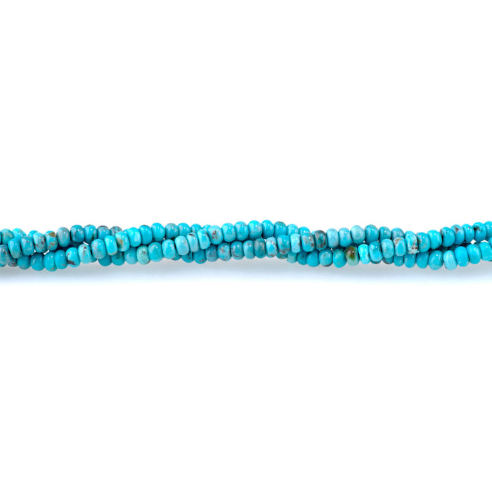 Hubei Turquoise 2x4mm Blue Rondelle A Grade - 15-16 Inch