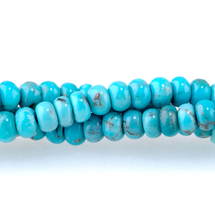 Hubei Turquoise 2x4mm Blue Rondelle A Grade - 15-16 Inch