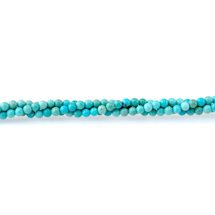 Hubei Turquoise 4mm Blue Round AA Grade - 15-16 Inch