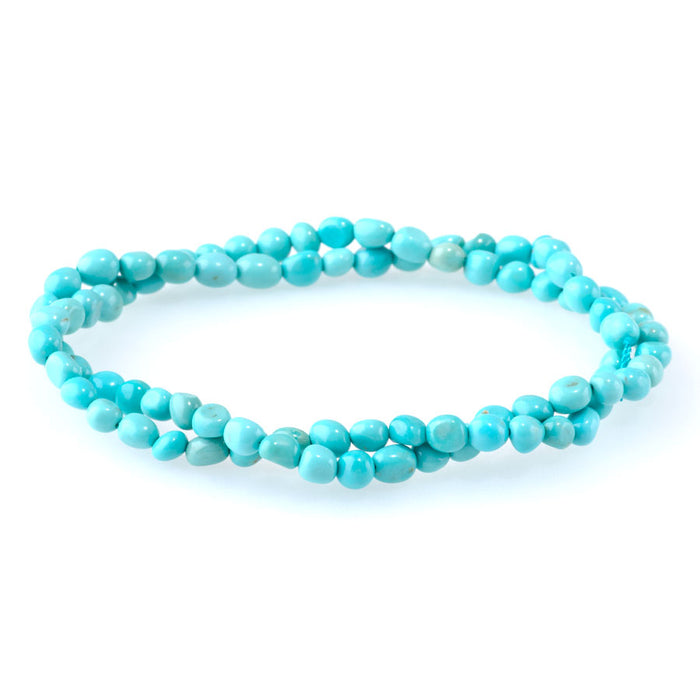 Hubei Turquoise 4-6mm Light Blue Nugget AA Grade - 15-16 Inch