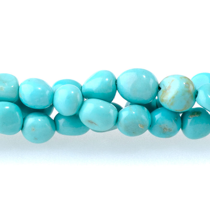 Hubei Turquoise 4-6mm Light Blue Nugget AA Grade - 15-16 Inch