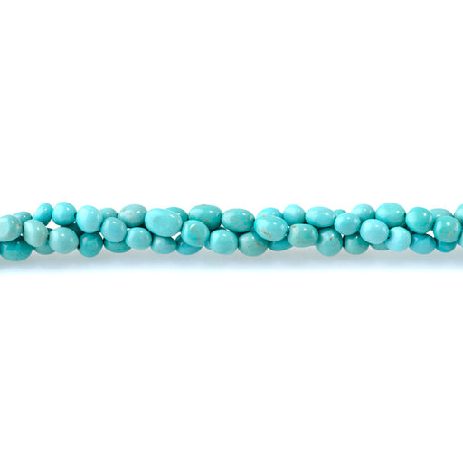 This is a Dakota Stones 5-8mm Hubei Turquoise Light Blue Gemstone strand with AA grade nugget beads in 15-16 inch strand.
