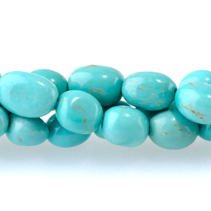 Hubei Turquoise 5-8mm Light Blue Nugget AA Grade - 15-16 Inch