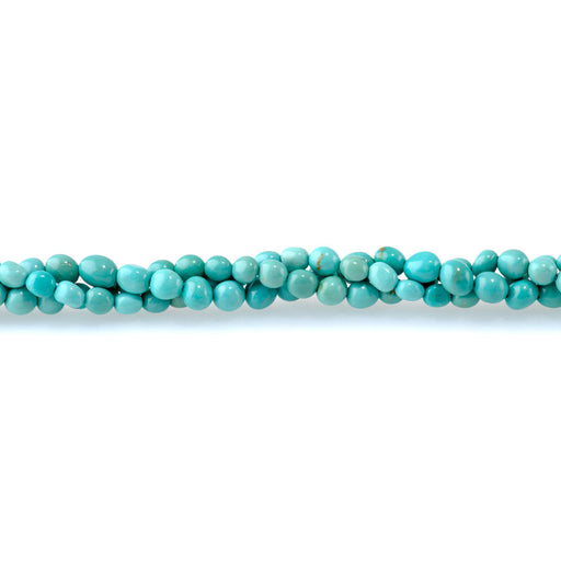 This is a Dakota Stones 4-8mm Hubei Turquoise Light Blue Gemstone strand with AA grade nugget beads in 15-16 inch strand.