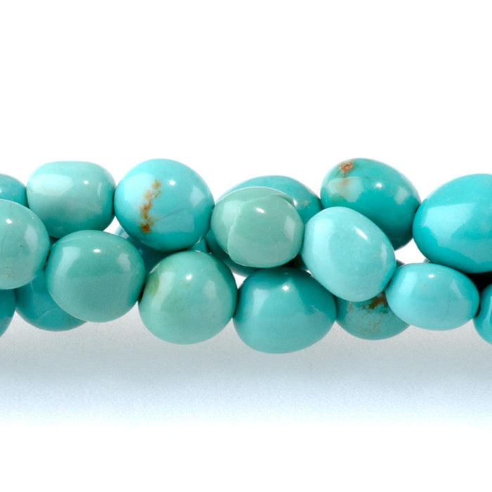 Hubei Turquoise 4-8mm Light Blue Nugget AA Grade - 15-16 Inch