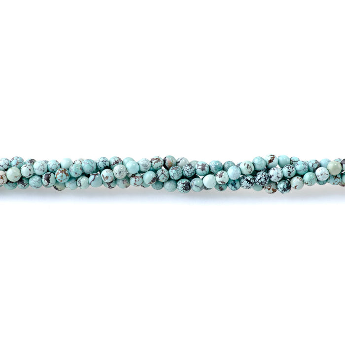 Hubei Turquoise 4mm Pale Blue Round - 24-Inch